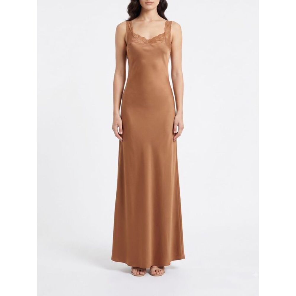 Forte Forte Women Long Satin Slip Dress Forte Forte With Lace Inserts